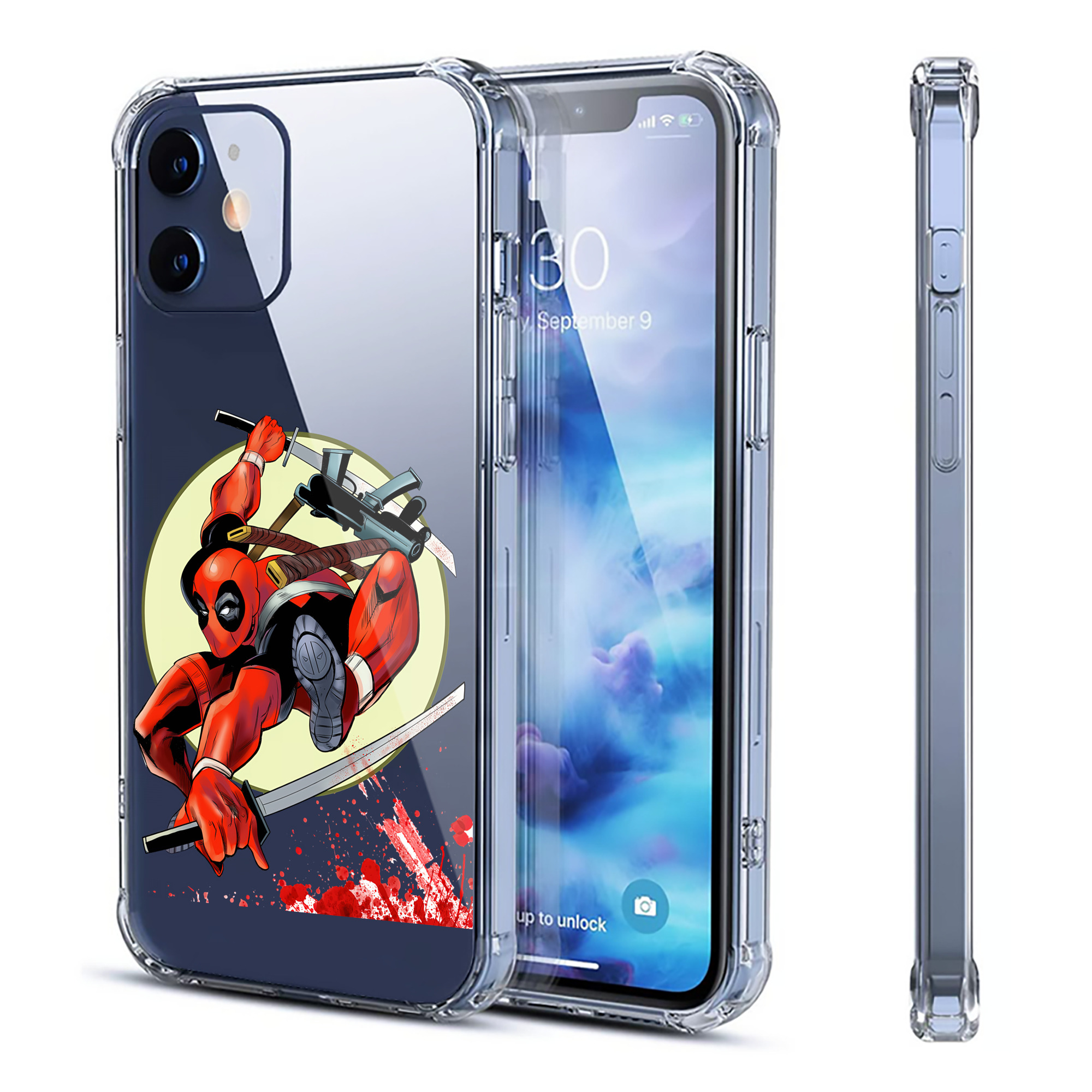 （画像用） Deadpool デッドプール 【iPhone 12シリーズ対応】透明スマホケース（クリアソフトケース）